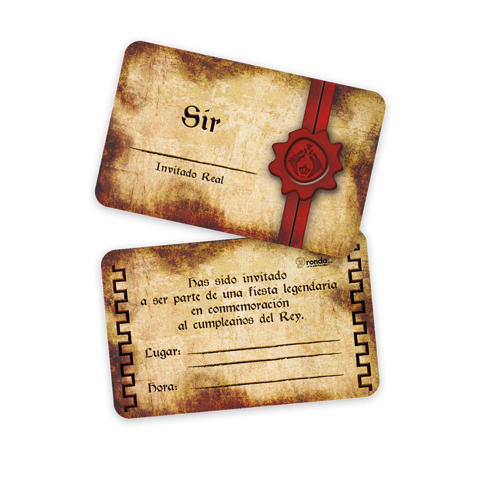 tarjeta invitacion medieval x 8 unds