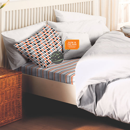 juego de sabanas magic bb8 naranja negro brilla en la oscuridad