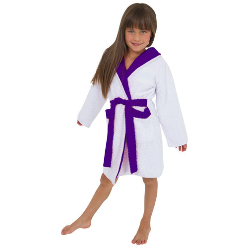 bata de bano infantil dinnamo morado