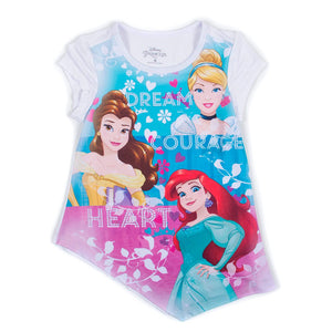 camiseta nina manga corta princesas blanco 6