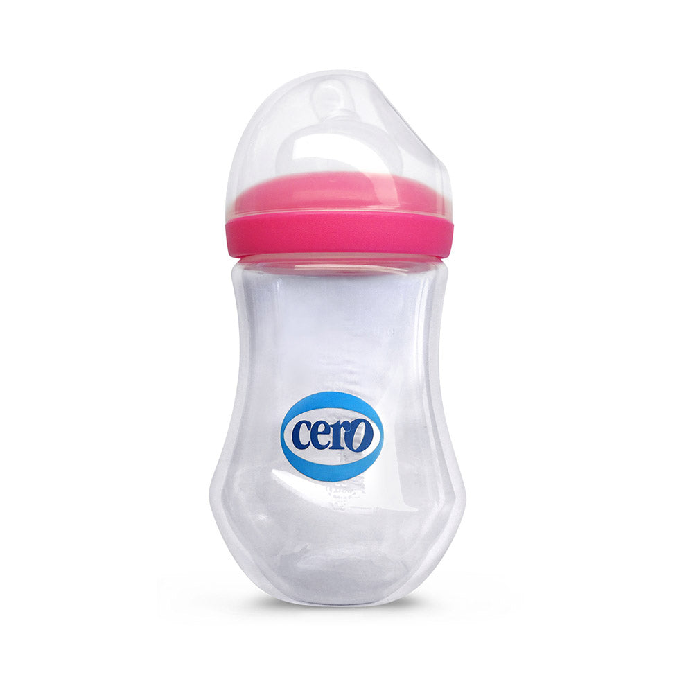 biberon boca ancha con agarraderas cero 8oz