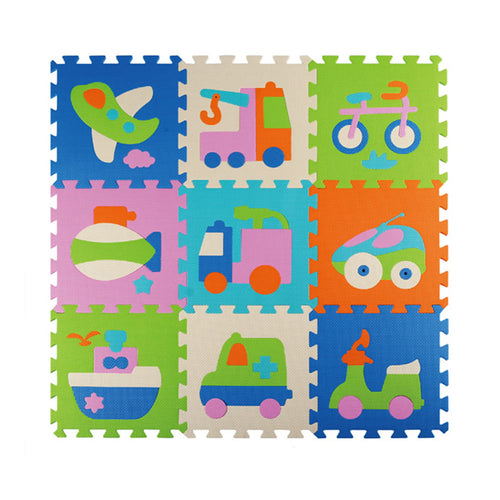 tapete de foami transportes 9 piezas