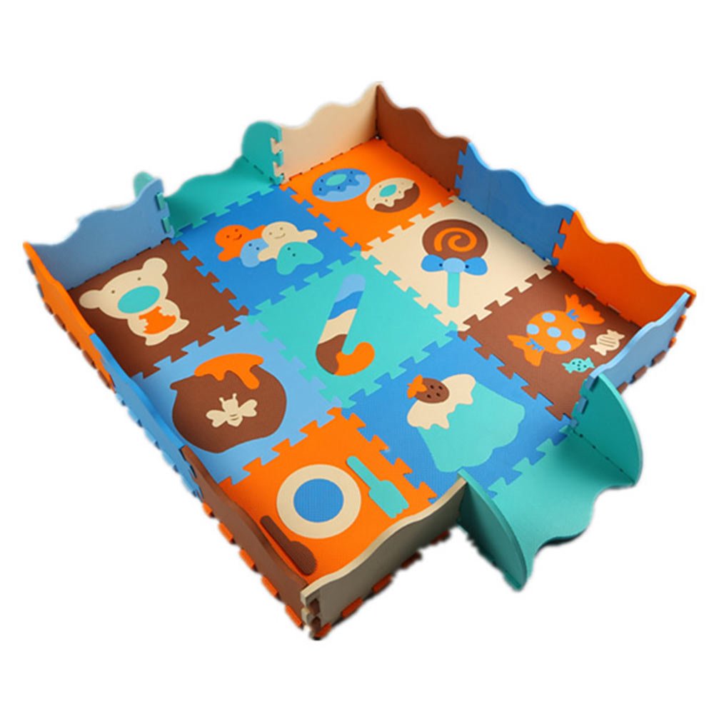 tapete de foami dulces con  borde circundante