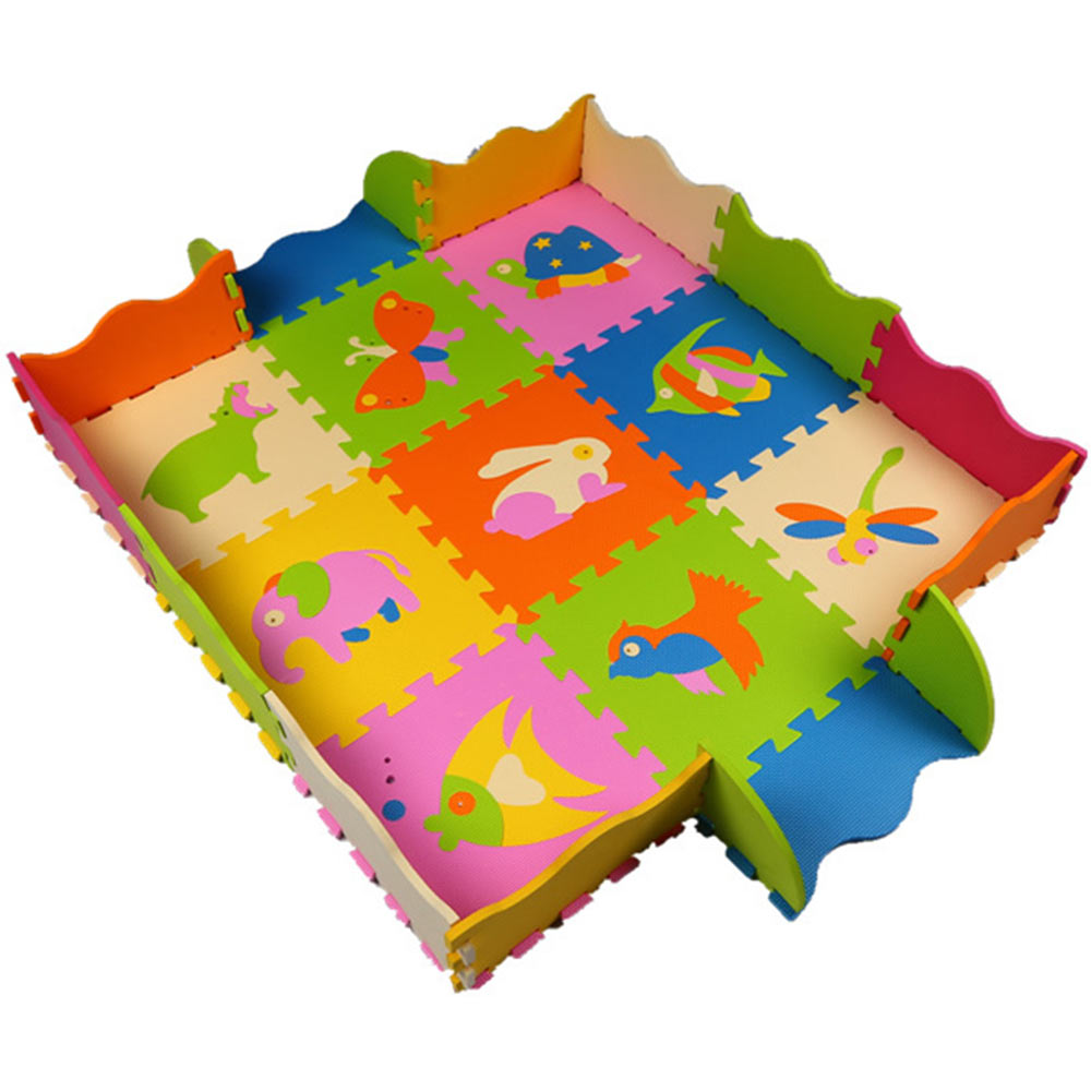 tapete de foami animales con borde circundante