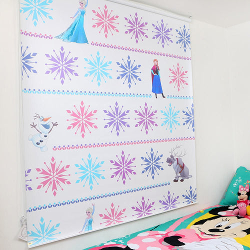 cortina enrollable diseno frozen sister  en tela screen 1 20 ancho x 1 80 alto