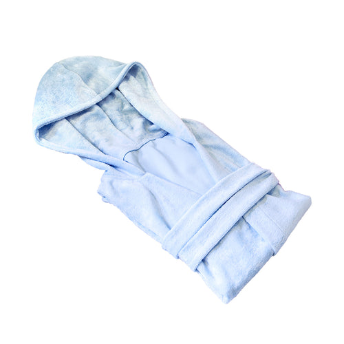 bata infantil en microfibra azul pequena