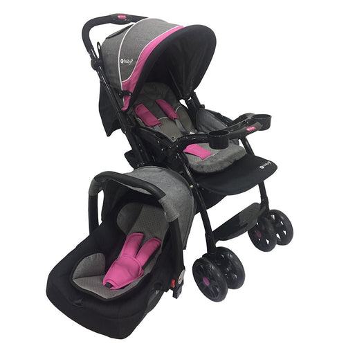 coche travel system braviar evezo rosado