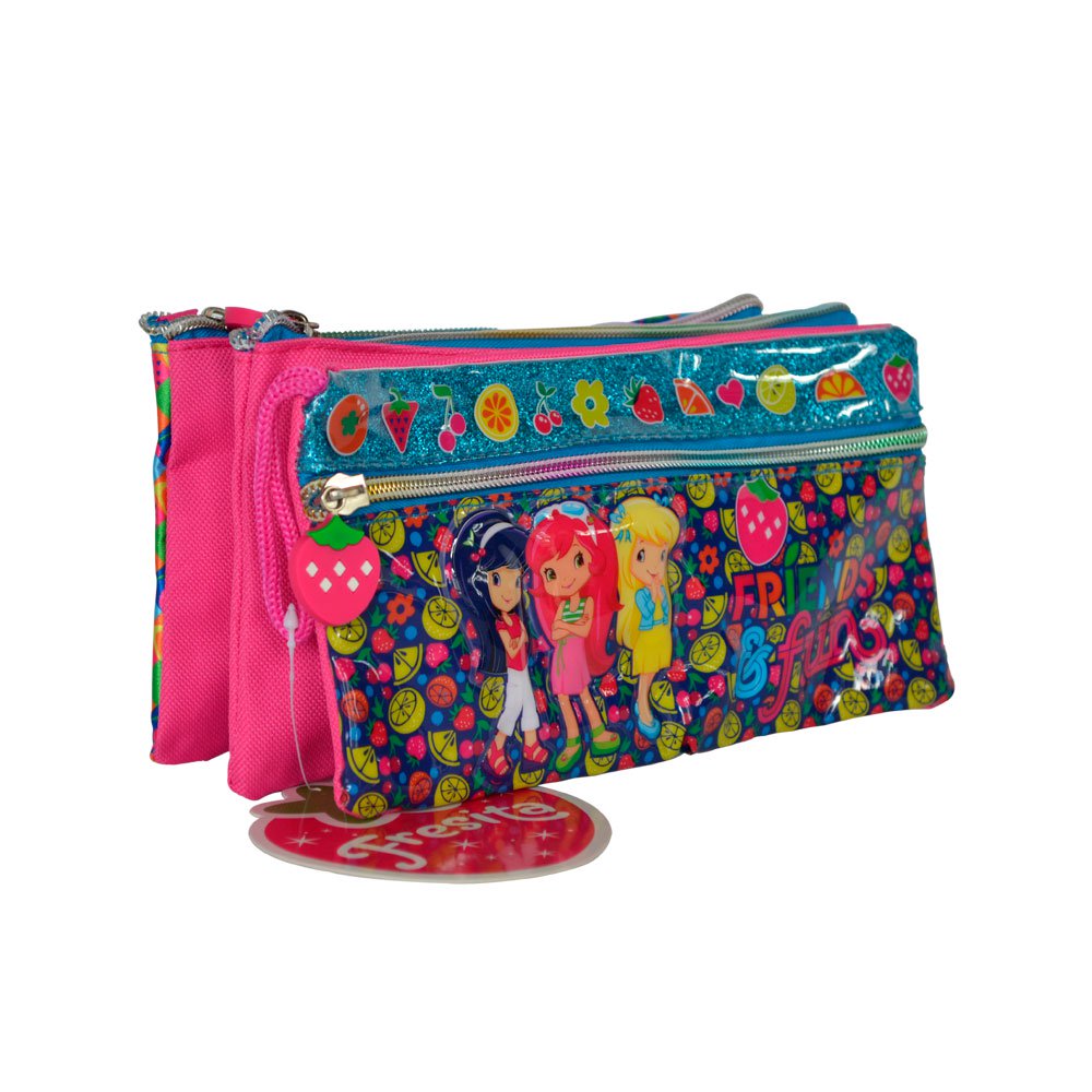 cartuchera triple lona fresita friends