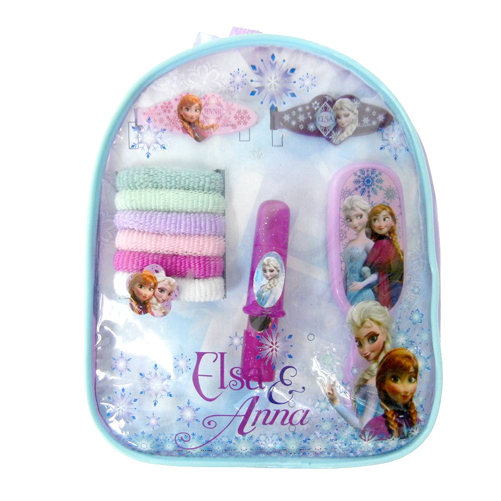 set de belleza frozen en morral plastico con 10 piezas