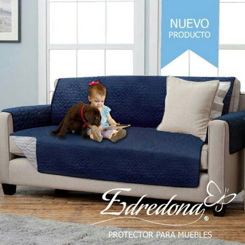 protector de sofa un puesto azul