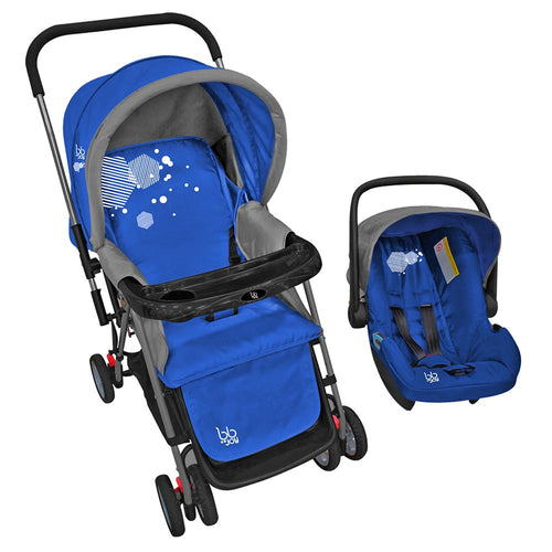 coche travel system cuna 4 en 1  kaia color azul marca bbjoy