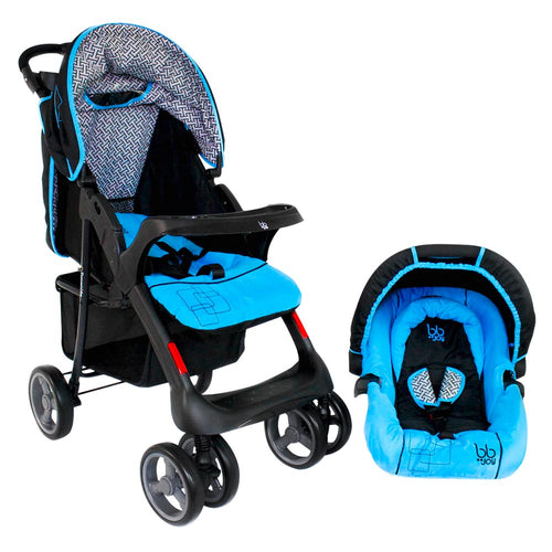 coche travel system 4 en 1 travel lite  color azul marca bbjoy