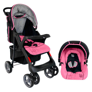 coche travel system 4 en 1 travel lite  color rosado marca bbjoy