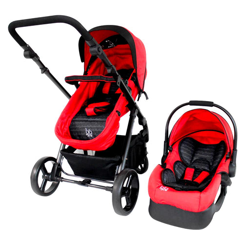 coche travel system 4 en 1 de lujo stylus  color rojo marca bbjoy