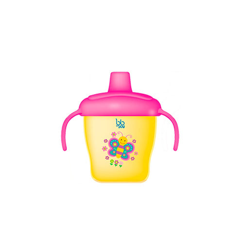 vaso entrenador antiderrame 190ml   6oz mariposa marca bbjoy