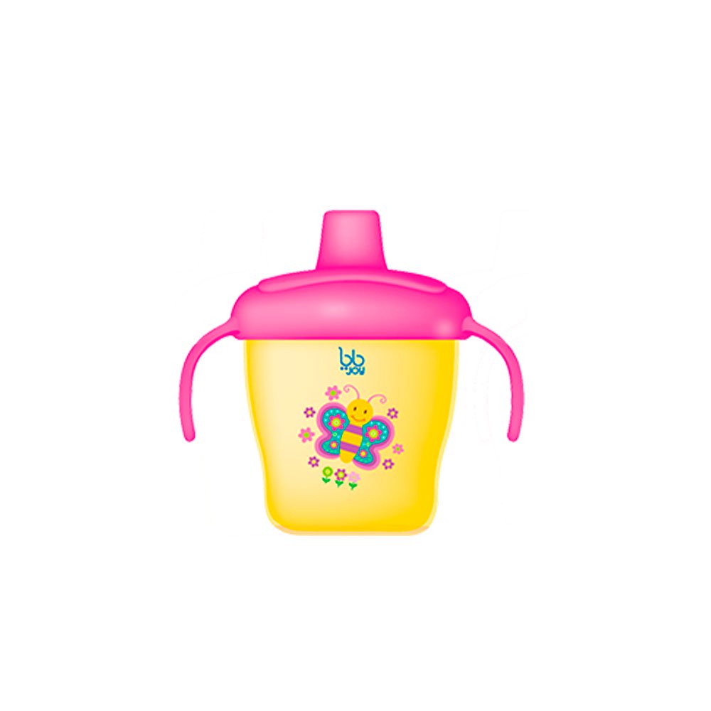 vaso entrenador antiderrame 190ml   6oz mariposa marca bbjoy