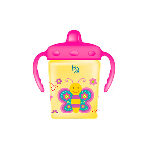 vaso entrenador antiderrame 250ml   8oz mariposa marca bbjoy