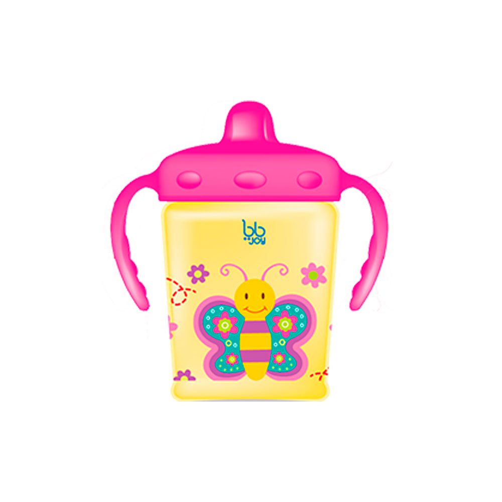 vaso entrenador antiderrame 250ml   8oz mariposa marca bbjoy