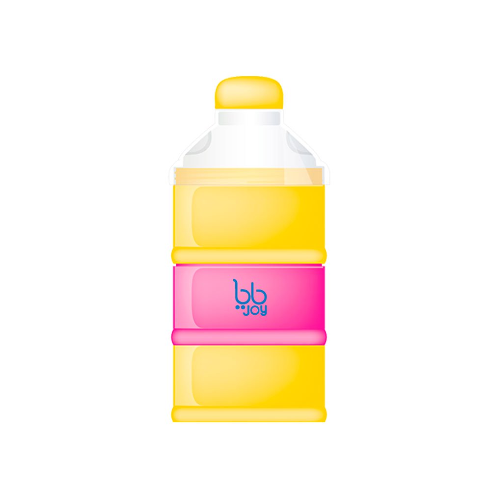 contenedor de formula de 3 pisos amarillo marca bbjoy