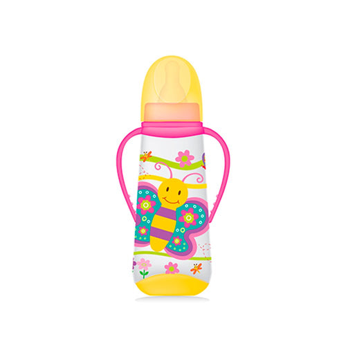 tetero con asa 250ml   8oz mariposa marca bbjoy