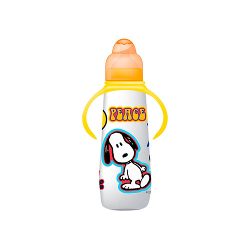 tetero con asa 250ml   8oz   marca peanuts color naranja