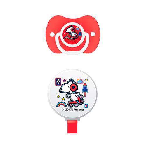chupon con tapa y agarradero   marca peanuts color rojo