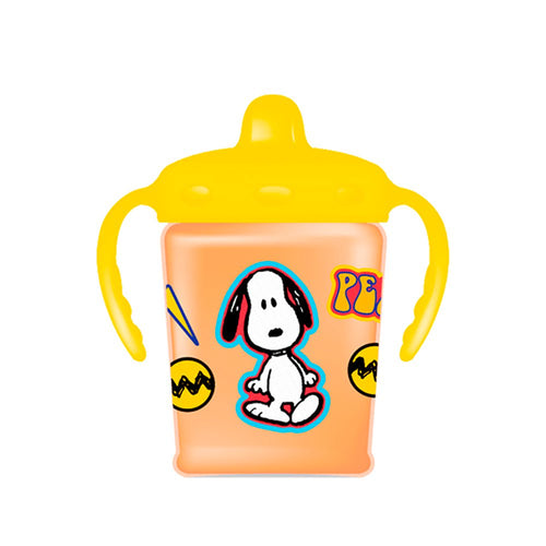 vaso entrenador antiderrame 250ml   8 oz   marca peanuts color naranja