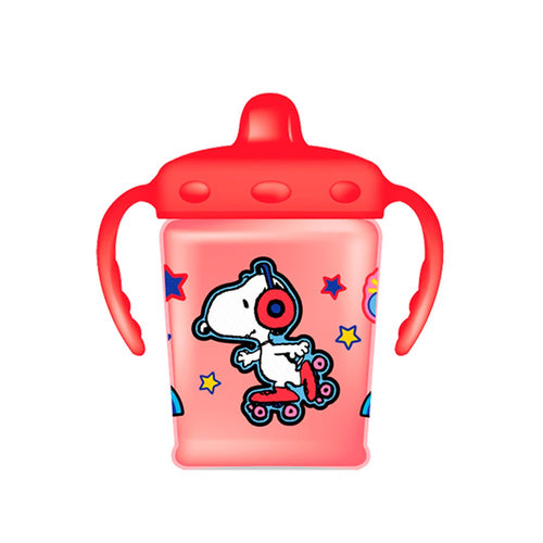 vaso entrenador antiderrame 250ml   8 oz   marca peanuts color rojo