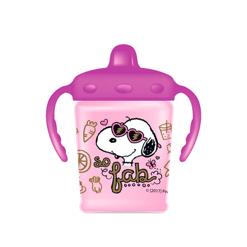 vaso entrenador antiderrame 250ml   8 oz   marca peanuts color rosado