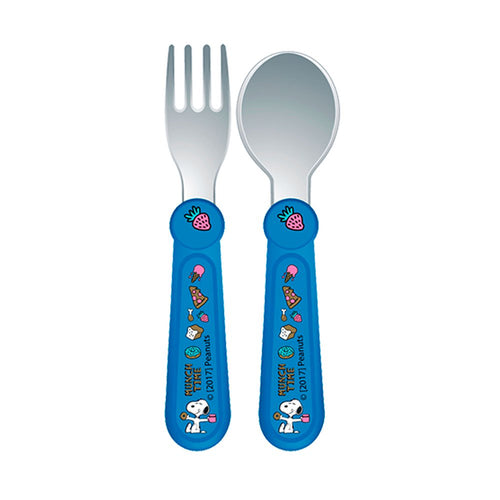 tenedor y cuchara de acero  marca peanuts