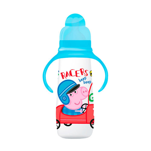tetero con asa  250ml 8oz marca peppa pig color azul