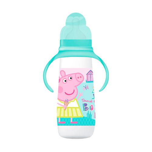 tetero con asa  250ml 8oz marca peppa pig color verde
