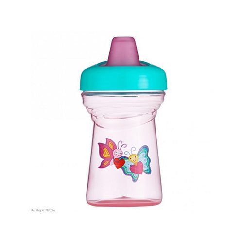 vaso entrenador   9 oz   marca the first years mariposa color rosado