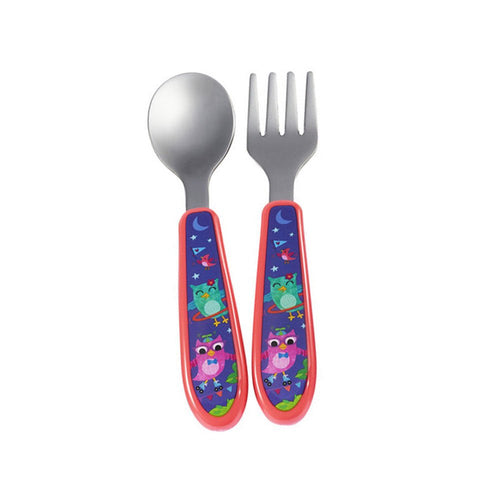 set de cuchara y cubierto agarra facil  salmon marca the first years color salmon