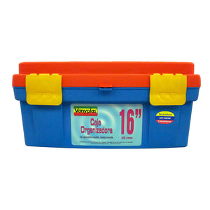 caja organizadora 16  color azul   naranja