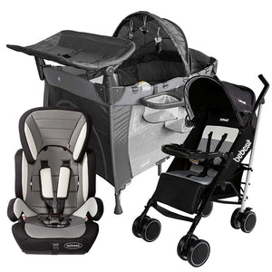 combo coche new kronos negro   cuna corral traveller negro   silla de auto suzuka gris