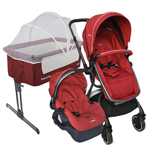 combo travel system 360 grados rojo   cuna side by side   rojo