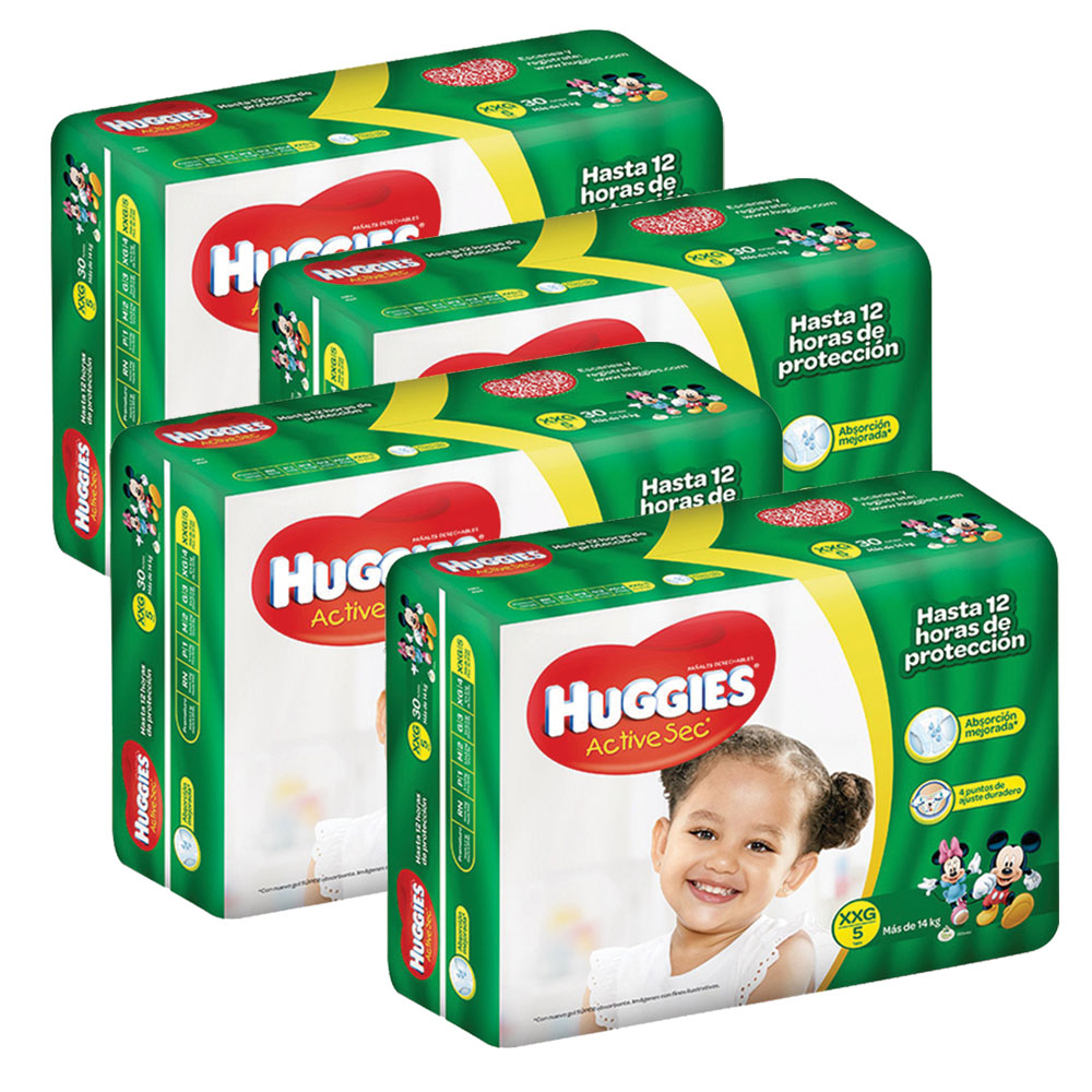 etapa 5   120 panales huggies active sec   unisex