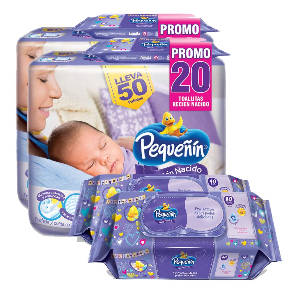 combo pequenin recien nacido acolchadito pack 100   40 toallitas humedas   toallitas humedas x120