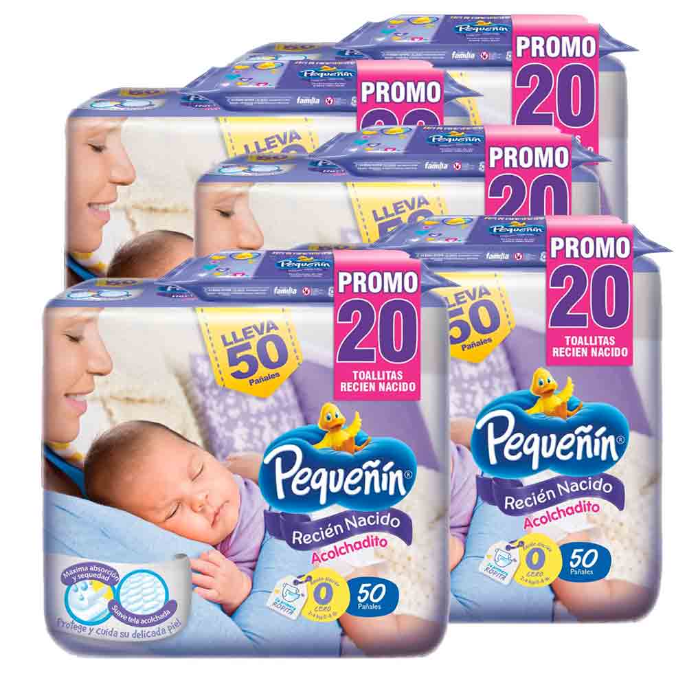combo panales pequenin recien nacido acolchadito x 250    100 panitos humedos gratis