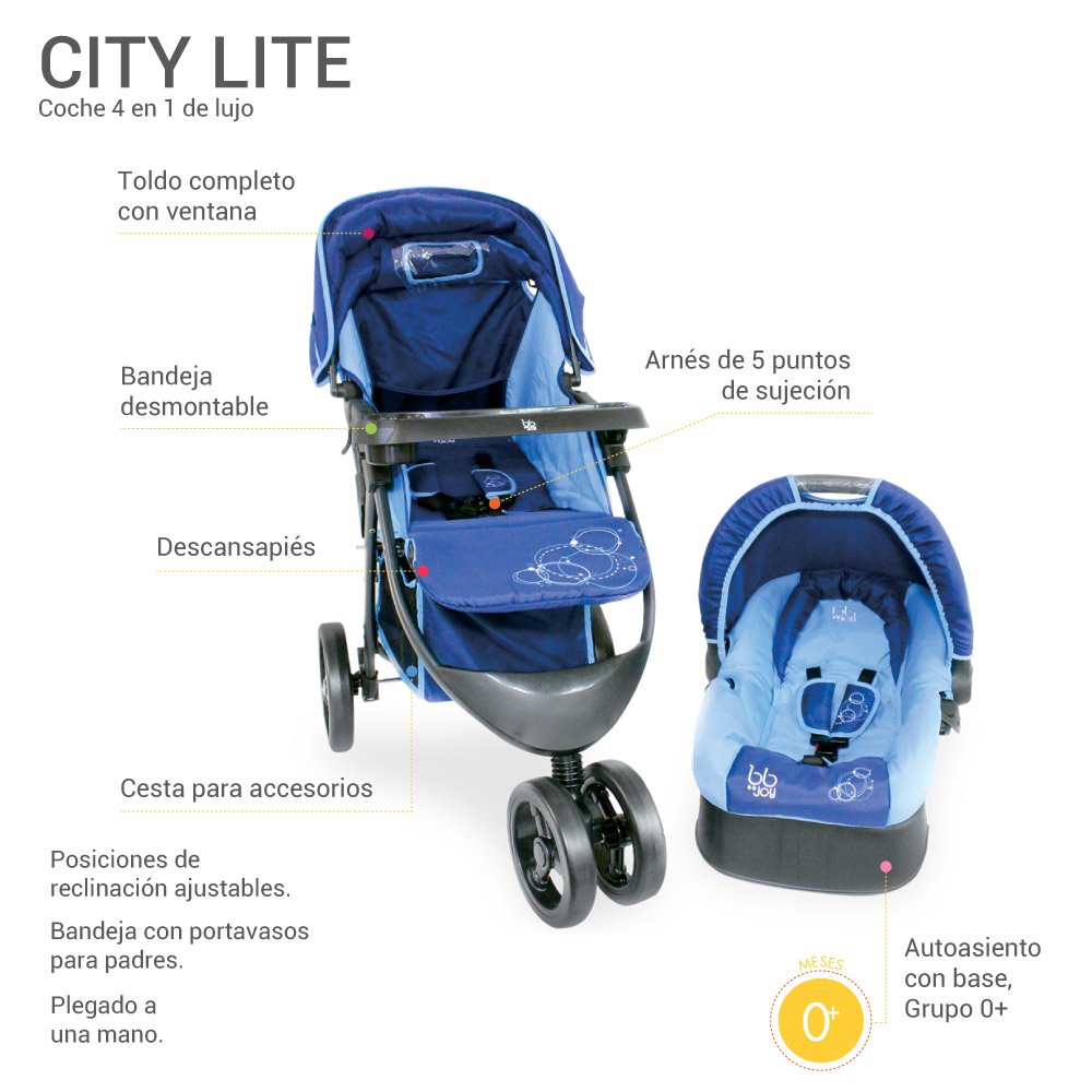 coche travel system 4 en 1 city lite marca bbjoy