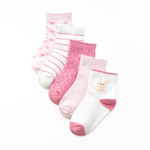 5 Pairs Baby Girls  Socks Character Print