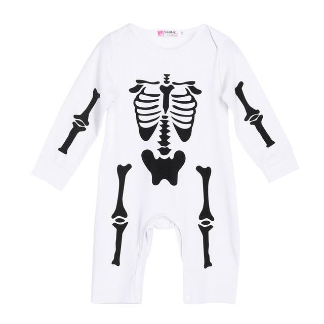 ute Halloween clothes Kids Boys Girls Warm Infant Cool Human Skeleton Long Sheeve Jumpsuit Cotton Festival party Costume