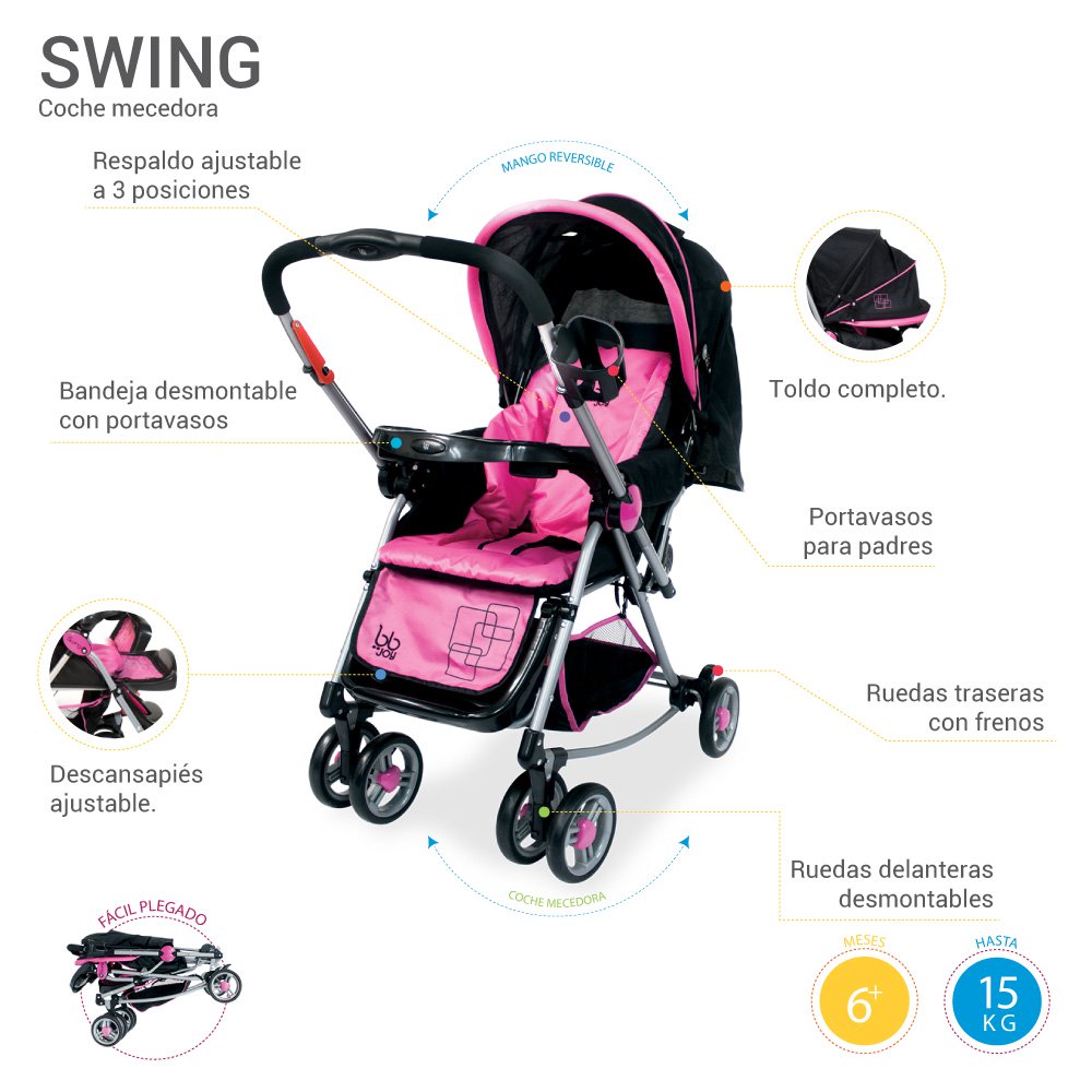 coche mecedora  swing  marca bbjoy