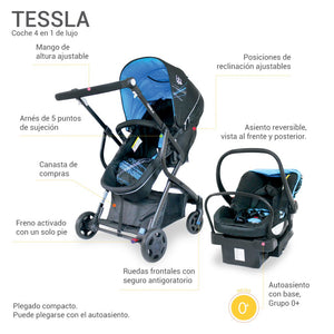 coche travel system 4 en 1 de lujo tessla marca bbjoy